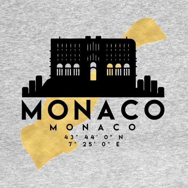 Monaco Monaco Skyline Map Art by deificusArt